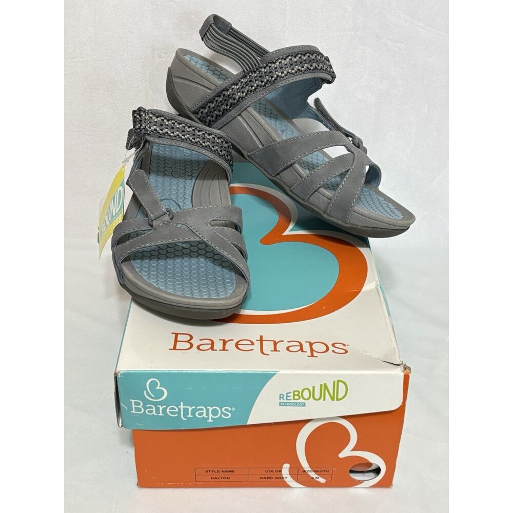 Baretraps Dalton Sandal Gray light blue women's size 8 New With Tags And Box